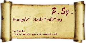 Pengő Szörény névjegykártya